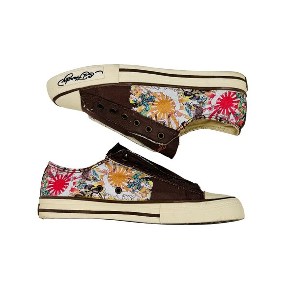 Ed Hardy Shoes - Vtg Y2K Ed Hardy Tattoo Canvas Sneakers | Streetwear Grunge Skater McBling Indie